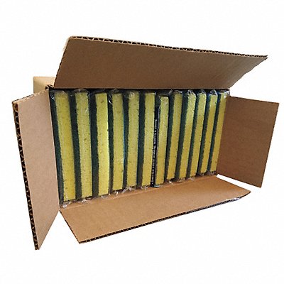 ABILITY ONE 7920010000000 Scrubber 4 3/4 in L Green/Yellow PK12
