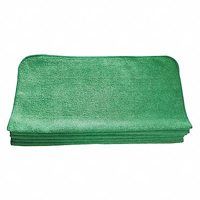 TOUGH GUY 32UV11 Microfiber Cloth 16 x 16 Green PK12