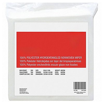 GRAINGER 32XE74 Dry Wipe 9 x 9 White