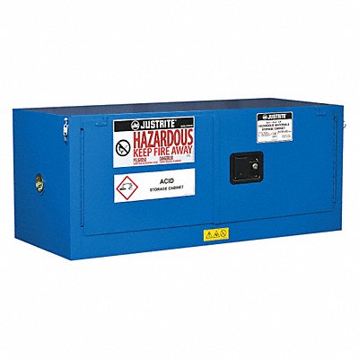 JUSTRITE 861328 Haz Material Safety Cabinet 12 Gal Blue