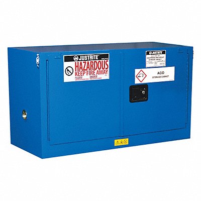 JUSTRITE 861728 Haz Material Safety Cabinet 17 Gal Blue
