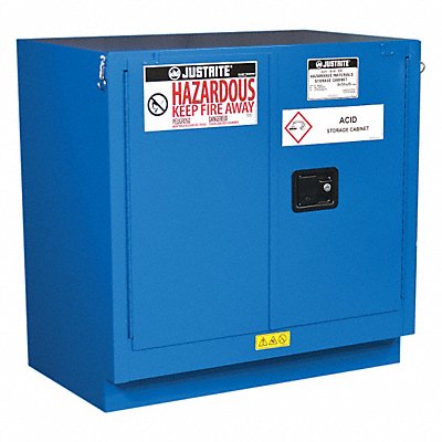 JUSTRITE 862328 Haz Material Safety Cabinet 22 Gal Blue
