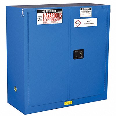 JUSTRITE 863028 Haz Material Safety Cabinet 30 Gal Blue