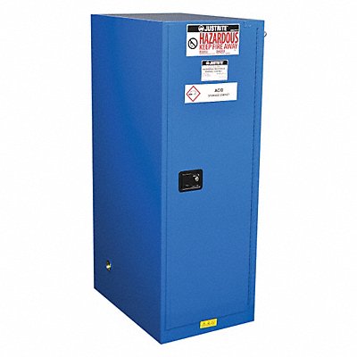 JUSTRITE 865428 Haz Material Safety Cabinet 54 Gal Blue