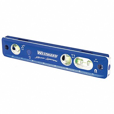 WESTWARD 32ZU63 Torpedo Level Aluminum Bubble Anodized