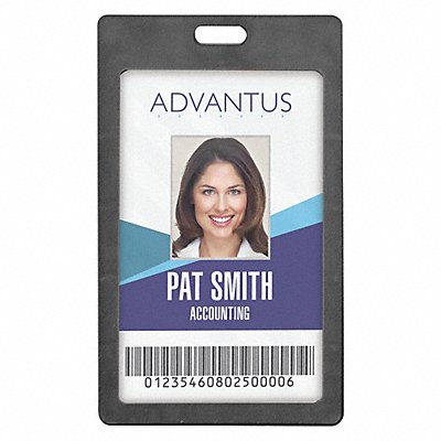 ADVANTUS 97068 Verticalical Rigid ID Badge Holder Blk PK6