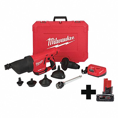 MILWAUKEE 2572B2148112460 Drain Gun Kit 0 to 500 rpm Max 50 PSI.