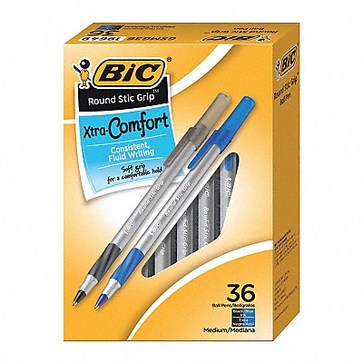 BIC GSMG361AST Pen Roundstic Grip Ast PK36