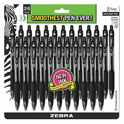 ZEBRA PEN 12221 Pen Zgrip Bp Rt 1.0 Bk PK24