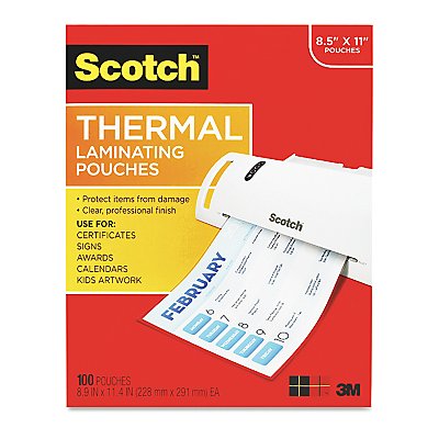 SCOTCH TP3854100 Pouch Therml 3Mil Clr PK100