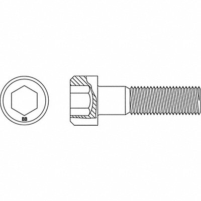 GRAINGER Socket Head Cap Screw (SHCS)BOX121317 Socket Head Cap Screw (SHCS) Steel 1/2 -13 17in L PK3