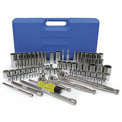 WESTWARD 33HD77 Socket Wrench St Chrome 12Pt 4 - 19 mm