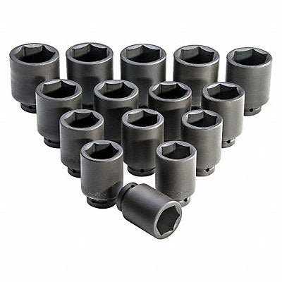 PROTO J76115 Impact Socket Set Steel Black Oxide 2 1/16- 3 in