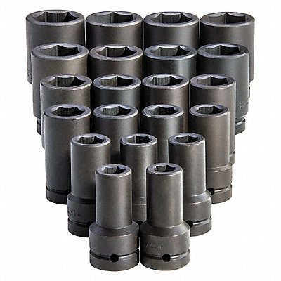 PROTO J76121 Impact Socket Set Steel Black Oxide 3/4 to 2 in
