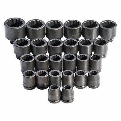 PROTO J72106M Impact Socket Set Steel Black Oxide 17 to 50 mm