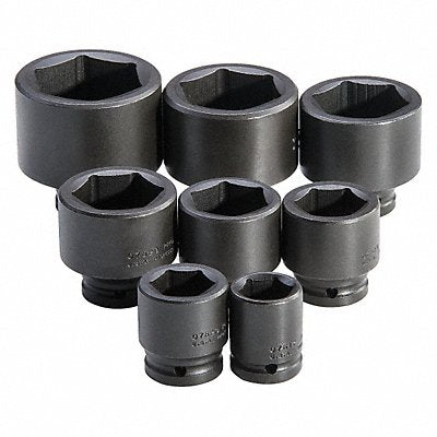 PROTO J73104 Impact Socket Set Stl Black Oxide 1 1/16-2 3/8 in