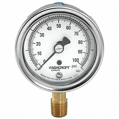 ASHCROFT 251009AWL02L30 Gauge Pressure 0 to 30 psi 1.5 Percent