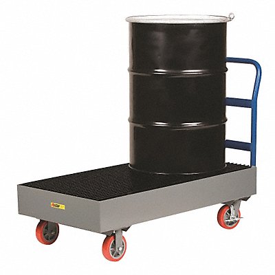 LITTLE GIANT SSB51256PYBK Two Drum Spill Platfrm Cart 15-1/2 In H
