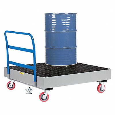 LITTLE GIANT SSB51516PYFL Four Drum Spill Platfrm Cart 15-1/2in H.