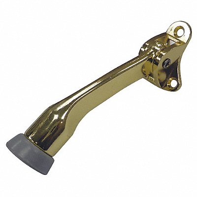 GRAINGER 33J799 Lever Door Holder Pol Brass Cast Zinc
