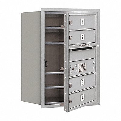 SALSBURY INDUSTRIES 3706S04AFU Horizontal Mailbox USPS 4Dr Alum FL 23-1/2in