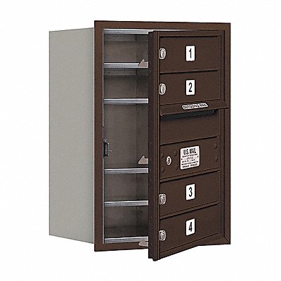 SALSBURY INDUSTRIES 3706S04ZFU Horizontal Mailbox USPS 4Dr Bz FL 23-1/2in