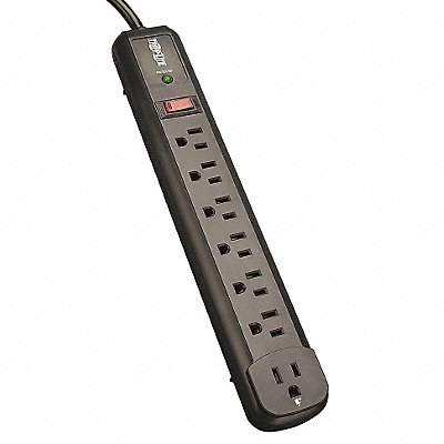 TRIPP LITE TLP74RB Surge Protector Strip 7 Outlet Blk