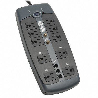 TRIPP LITE TLP1008TELTV Datacom Surge Protector 10 Outlet Black