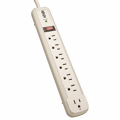 TRIPP LITE TLP74R Surge Protector Strip 7 Outlet Wht