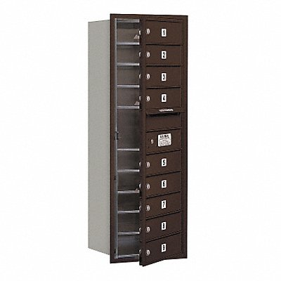SALSBURY INDUSTRIES 3711S09ZFU Horizontal Mailbox USPS 9Dr Bronze FL 41in