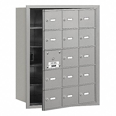 SALSBURY INDUSTRIES 3615AFU Horizontal Mailbox USPS 15Dr Alum FL 29-3/4in