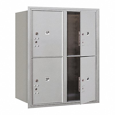 SALSBURY INDUSTRIES 3710D4PAFU Horizontal Mailbox USPS 4Dr Alum FL 37-1/2in