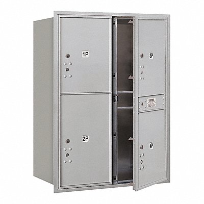 SALSBURY INDUSTRIES 3711D4PAFU Horizontal Mailbox USPS 4Dr Alum FL 41in