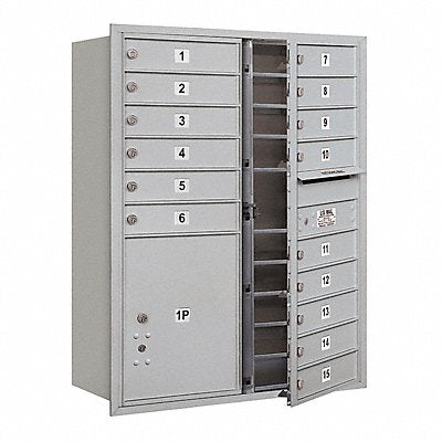 SALSBURY INDUSTRIES 3711D15AFU Horizontal Mailbox USPS 16Dr Alum FL 41in