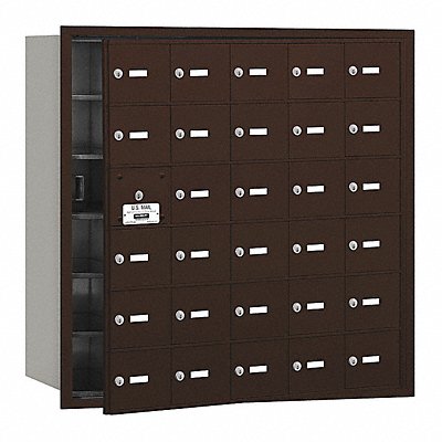 SALSBURY INDUSTRIES 3630ZFU Horizontal Mailbox USPS 30Dr Bz FL 35-1/4in