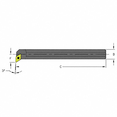 ULTRA-DEX USA S08MSDUCR2 Indexable Boring Bar 0.7200 HSS
