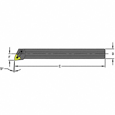 ULTRA-DEX USA A16SMWLNR3 Indexable Boring Bar 1.2000 HSS