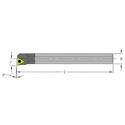 ULTRA-DEX USA E04HSTUCR12 Indexable Boring Bar 5/16 Carbide