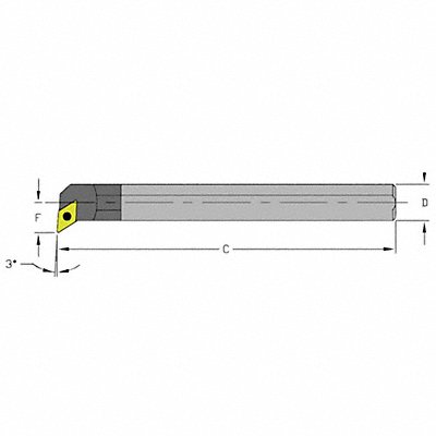 ULTRA-DEX USA E08RSDUCR2 Indexable Boring Bar 0.7200 Carbide