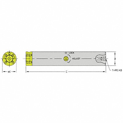 ULTRA-DEX USA CFTB100016 Indexable Boring Bar 1.2000