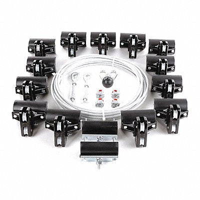 DAYTON 33N206 Festoon System Kit 1/4 In Rope L 80 Ft
