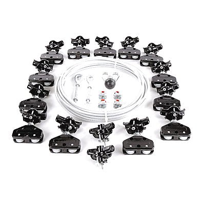 DAYTON 33N214 Festoon System Kit 1/4 In Rope L 80 Ft