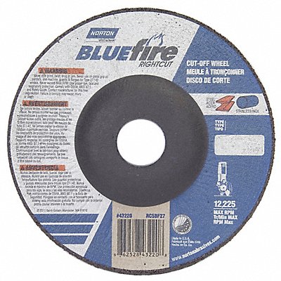 NORTON 66252843220 Depressed Centre Cut Off Wheel 7/8 CN Unthreaded Hole