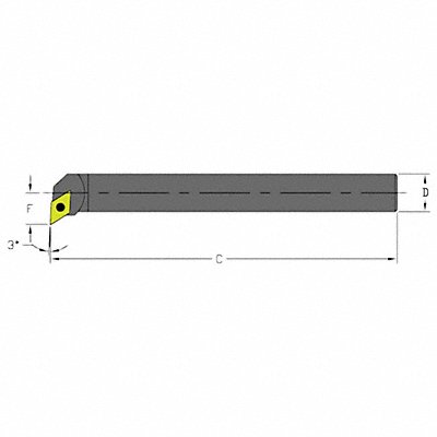 ULTRA-DEX USA D10XSDUCR2 Indexable Boring Bar 0.8500 HSS