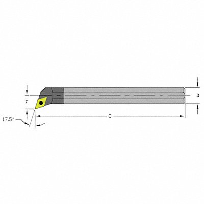 ULTRA-DEX USA E10SSDQCR2 Indexable Boring Bar 0.7600 Carbide