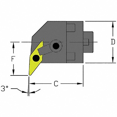 ULTRA-DEX USA MH40MVUNL3CFT Indexable Cutting Head VNMG 3-1/4