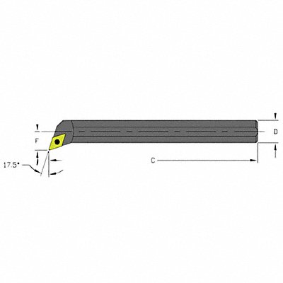 ULTRA-DEX USA S08MSDQCR2 Indexable Boring Bar 0.6200 HSS