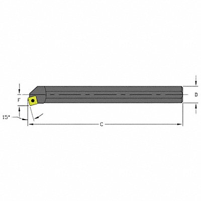 ULTRA-DEX USA S06KSSKCR2 Indexable Boring Bar 0.4600 HSS