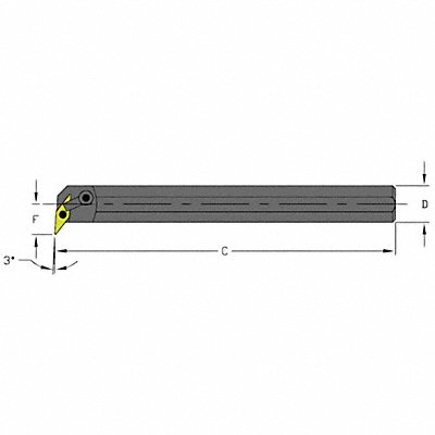 ULTRA-DEX USA S16SMVUNR3 Indexable Boring Bar 1.4350 HSS