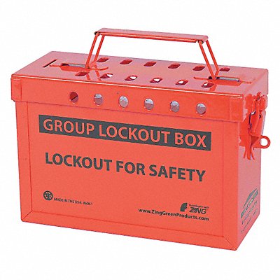 ZING 6061R Group Lockout Box Stainless Steel Red
